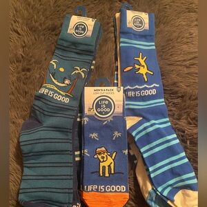 Men’s Life Is Good Lot of Socks NEW Pairs Total Crew Sock Good Vibes